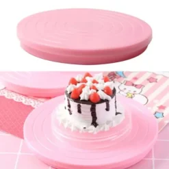 14 cm diameter sömlös DIY-tårtskiva, roterande plattform för dessertdekoration, säker att använda, lätt att städa