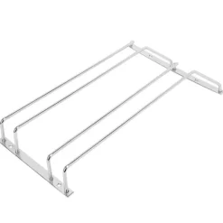 Vinglashängen-35 cm dubbelradig vinglashållare i rostfritt stål, hängande hylla för bar, kök