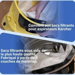 12 dammsugarpåsar KFI 357 för Kärcher KWD1, KWD2, KWD3,WD2 Plus, WD3,SE 4001, SE 4002 Dammsugare, 2.863-314.0