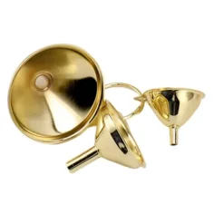 3 delar guldfärgad trattsats i rostfritt stål köksolja flytande metall för konservering köksredskap