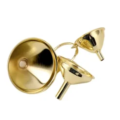 3 delar guldfärgad trattsats i rostfritt stål köksolja flytande metall för konservering köksredskap