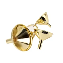 3 delar guldfärgad trattsats i rostfritt stål köksolja flytande metall för konservering köksredskap