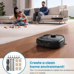 Dammsugartillbehör-17 Delars Tillbehörssats Kompatibel med Eufy RoboVac E28 Omni/E25 Omni - Huvudborstar, Sidoborstar, Dammpåsar