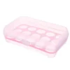 15 Grid Plast Ägg Förvaringslåda - Rosa
