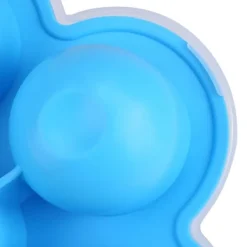 7 Hål Silikon Äggform Återanvändbar Förvaringsbehållare Barnmat Frysbrickor med Lock Blå