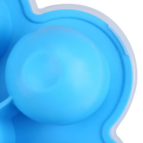 7 Hål Silikon Äggform Återanvändbar Förvaringsbehållare Barnmat Frysbrickor med Lock Blå