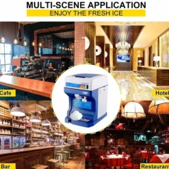 200 kg/h 300W kommersiell helautomatisk israkapparat med behållare, justerbar isfinhet, genomtänkta detaljer, lätt att använda