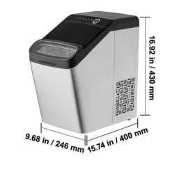 Ismaskiner-33 lbs/dag 130W bärbar elektrisk ismaskin med isskopa/iskorg, justerbar isbitsstorlek, bra isoleringsteknik, självrengörande, lågt ljud