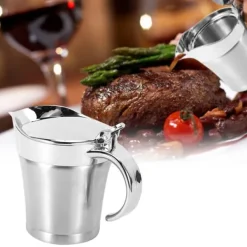 750 ml Gravy Boat 304 rostfri såskanna dubbelväggig biffsåsgryta med lock