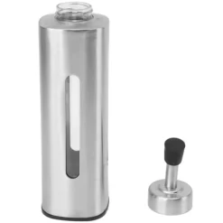 220 ml oljedispenserflaska rostfritt stål oljeflaska såsbehållare för olivolja vinäger sojasås rektangel