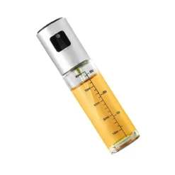 100 ml oljesprayflaska i galvaniserat silver med skala för airfryer Model 1
