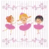 20 Pappersservetter ballerinor 33x33 cm. Size-Standard
