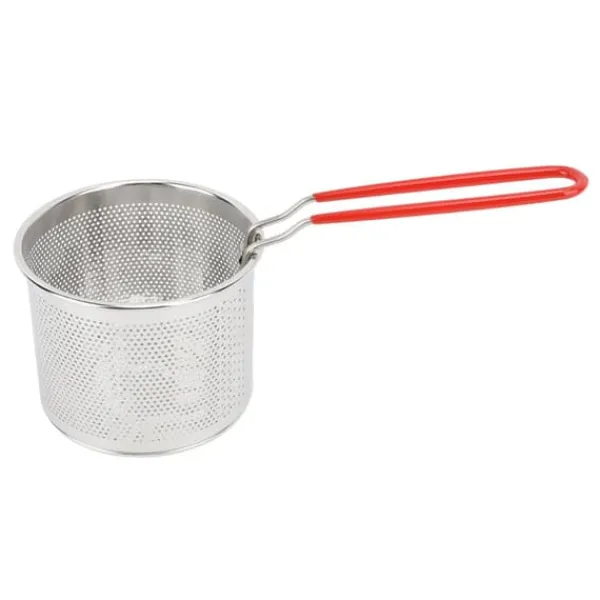 Durkslag & Silar-304 pommes friteskorg i rostfritt stål Multifunktionell högtemperaturbeständig rund friteringskorg nätpotatisredskap 14 cm / 5.51in
