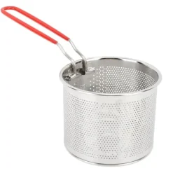 Durkslag & Silar-304 pommes friteskorg i rostfritt stål Multifunktionell högtemperaturbeständig rund friteringskorg nätpotatisredskap 14 cm / 5.51in