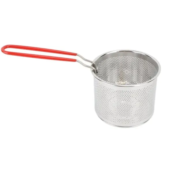 Durkslag & Silar-304 pommes friteskorg i rostfritt stål Multifunktionell högtemperaturbeständig rund friteringskorg nätpotatisredskap 14 cm / 5.51in