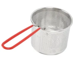 Durkslag & Silar-304 pommes friteskorg i rostfritt stål Multifunktionell högtemperaturbeständig rund friteringskorg nätpotatisredskap 14 cm / 5.51in