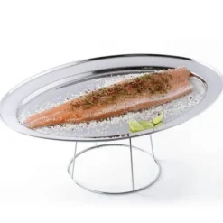 2 rostfria stöd för skaldjursfat