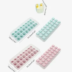 Isformar-24 rutnät iskubbricka med lock täckta iskubbrickor Inget spill Ice Cube Box Silikon Ice Cube Maker bricka