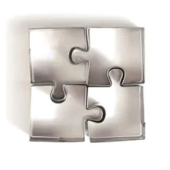 8 små kakformar i rostfritt stål - Pussel