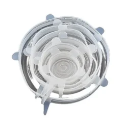 Skållock-6 st Couvercle alimentaire extensible en silicone Couvercle Conservation des aliments Réutilisable