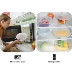 Skållock-6 st Couvercle alimentaire extensible en silicone Couvercle Conservation des aliments Réutilisable