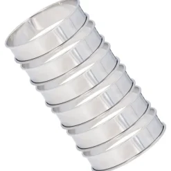 6 st Crumpet-ringar Dubbel volym Enkel urtagning DIY rostfritt stål Engelska muffinsringar för mattillverkningsverktyg 10 cm / 3,9 tum