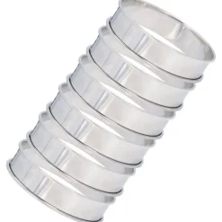 6 st Crumpet-ringar Dubbel volym Enkel urtagning DIY rostfritt stål Engelska muffinsringar för mattillverkningsverktyg 10 cm / 3,9 tum