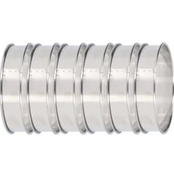 6 st Crumpet-ringar Dubbel volym Enkel urtagning DIY rostfritt stål Engelska muffinsringar för mattillverkningsverktyg 10 cm / 3,9 tum