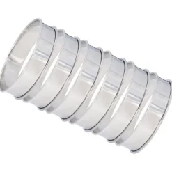 6 st Crumpet-ringar Dubbel volym Enkel urtagning DIY rostfritt stål Engelska muffinsringar för mattillverkningsverktyg 10 cm / 3,9 tum