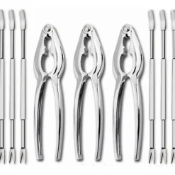 12 ST Fisk och skaldjursverktyg Krabba Sheller gafflar Set Öppnare Skaldjur Hummer Ben Sheller Kökstillbehör