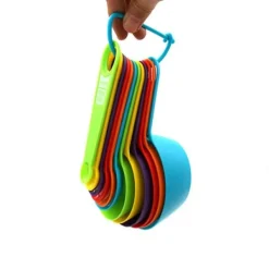 12 st färgglada måttkoppar och skedar, säkert, hälsosamt, enkelt att förvara, gör-det-själv, stapelbara, hopfällbara köksmåttverktyg, slumpmässig fär | CDON