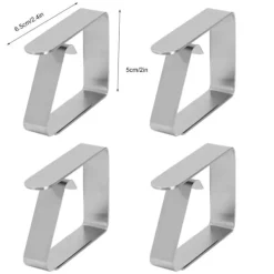 4 st hushållsduk i rostfritt stål halkfria klämmor dukklämma