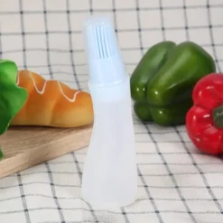 2 st hushållsgrill silikonolja flaska med borste kök bakning grillverktyg blå