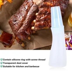 2 st hushållsgrill silikonolja flaska med borste kök bakning grillverktyg blå