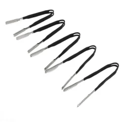 Kökstänger-5 st Kökstång i rostfritt stål Non Stick Matlagning Grillning Mattång Anti-Slip Grip Mini Tång 15cm / 5.9in