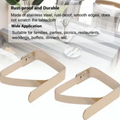 4 st. klämmor i rostfritt stål för bordsduksskydd, halkfria klämmor för bordsdukshållare, 5*4 cm