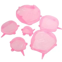 6 st. matförslutningslock expanderbart återanvändbart grönsaks- och fruktförslutningslock för köksbruk rosa