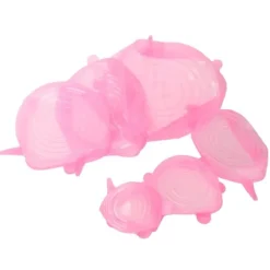 6 st. matförslutningslock expanderbart återanvändbart grönsaks- och fruktförslutningslock för köksbruk rosa