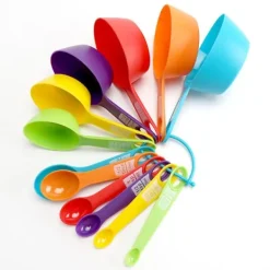 12 st matskedar mätkopp set plast PP graderad måttsked för konditori kök bakverktyg