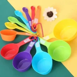 12 st matskedar mätkopp set plast PP graderad måttsked för konditori kök bakverktyg