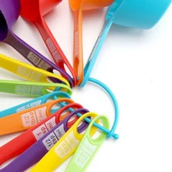 12 st matskedar mätkopp set plast PP graderad måttsked för konditori kök bakverktyg