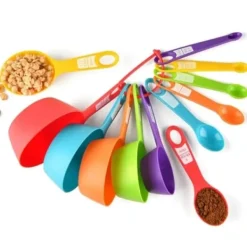 12 st matskedar mätkopp set plast PP graderad måttsked för konditori kök bakverktyg