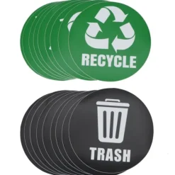 Tillbehör Till Avfallshantering-18 st miljöetiketter återvinn skräp dekaler självhäftande vattentät papperskorgdekor