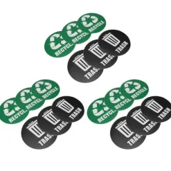 Tillbehör Till Avfallshantering-18 st miljöetiketter återvinn skräp dekaler självhäftande vattentät papperskorgdekor