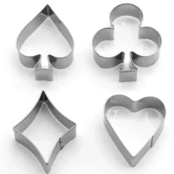 Kakformar-4 st Pepparkaksform Kakform motiv poker kortlek i rostfritt stål