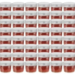 48 st pots med lock i silverfärgad glas 110 ml