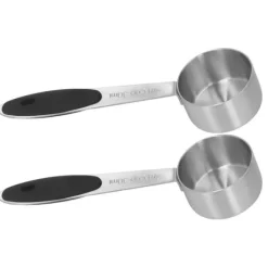 2 st rostfritt stål kaffemåttskopa 1/8 kopp 30 ml mätsked matsked för kaffebönor mjölkpulver te