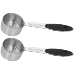 2 st rostfritt stål kaffemåttskopa 1/8 kopp 30 ml mätsked matsked för kaffebönor mjölkpulver te