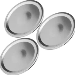 Tillbehör Till Matförvaring-24 st runda delade lock för konservburkar, förvaringslock för vanlig burk med bred öppning (silver 86 mm)