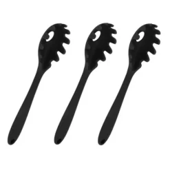 Hålslevar-3 st silikon spagetti sked allt i 1 livsmedelsklass värmebeständig silikon spaghetti nudlar sked gaffel köksredskap svart